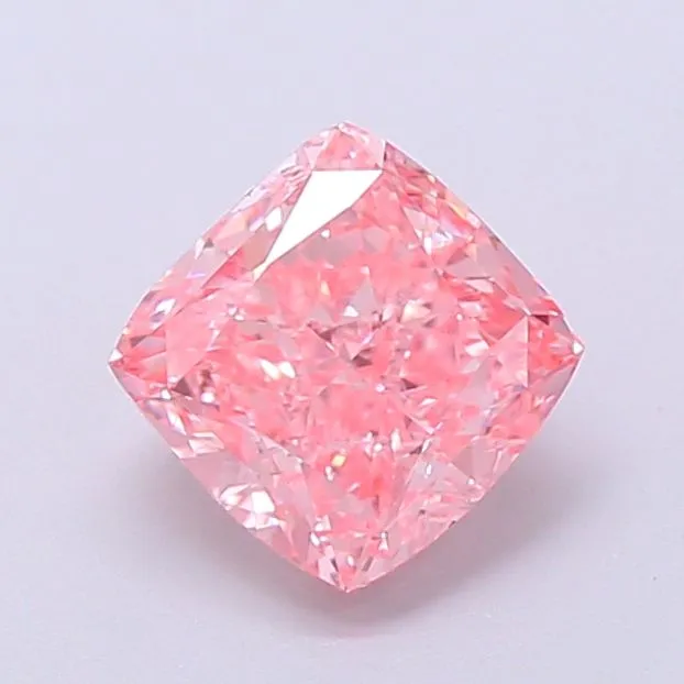 1.02ct CUSHION Fancy Vivid Pink VS1 Coloured Lab diamond