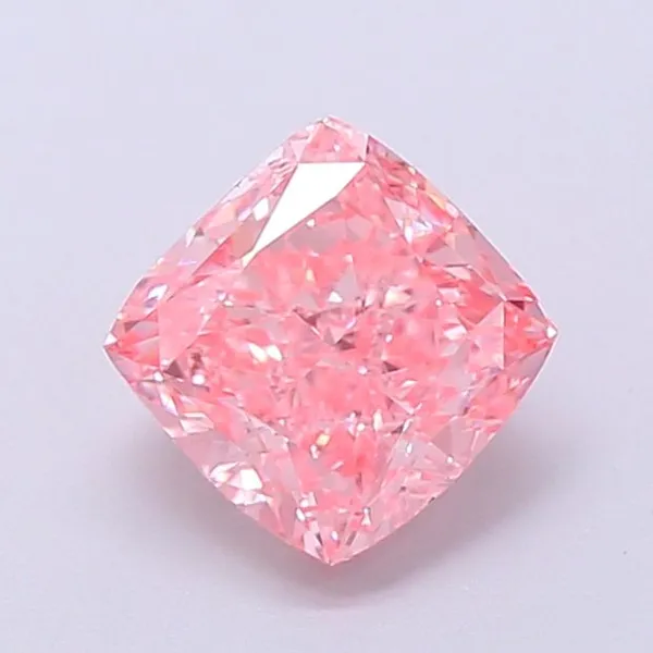 1.02ct CUSHION Fancy Vivid Pink VS1 Coloured Lab diamond