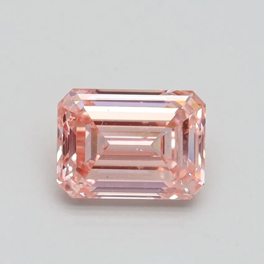 1.00ct EMERALD Fancy Intense Pink VS2 Coloured Lab diamond