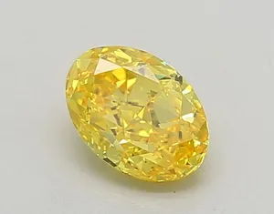 1.04ct OVAL Fancy Vivid Yellow VS1 Coloured Lab diamond