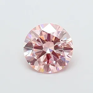 0.87ct ROUND Fancy Intense Pink VS1 Coloured Lab diamond