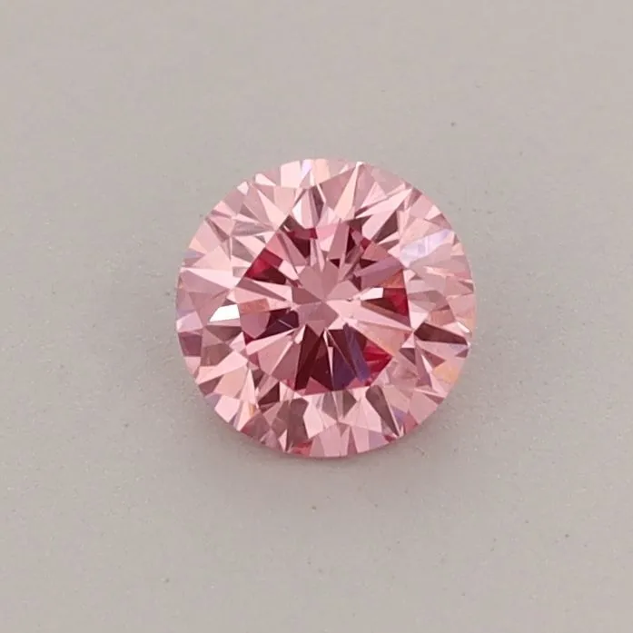 0.38ct ROUND Fancy Vivid Pink VVS2 Coloured Lab diamond