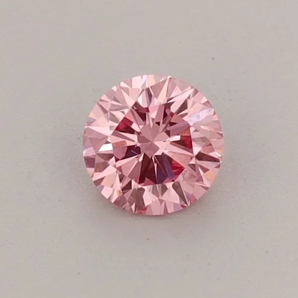0.38ct ROUND Fancy Vivid Pink VVS2 Coloured Lab diamond