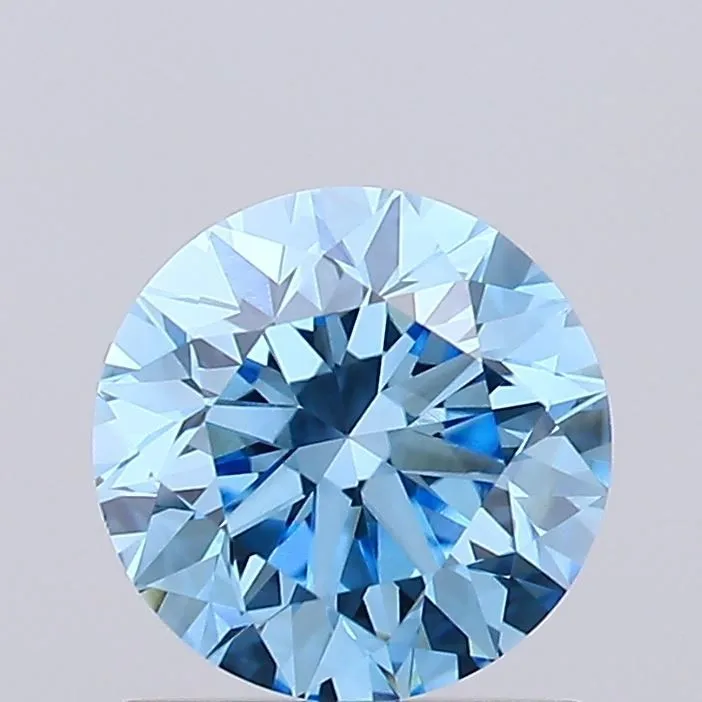 0.89ct ROUND Fancy Vivid Blue VS1 Coloured Lab diamond