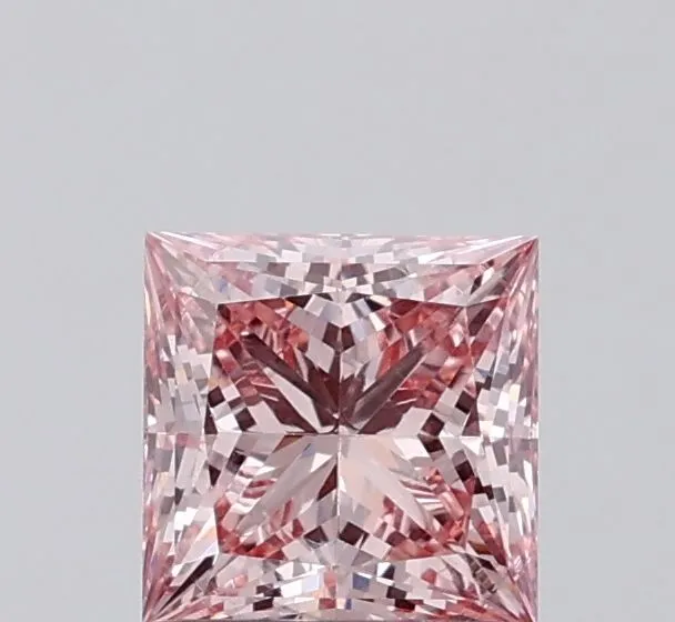 1.09ct PRINCESS Fancy Intense Pink VS1 Coloured Lab diamond