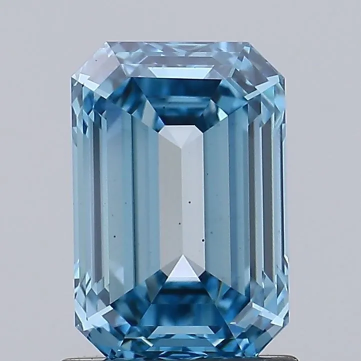 1.49ct EMERALD Fancy Intense Blue VS1 Coloured Lab diamond