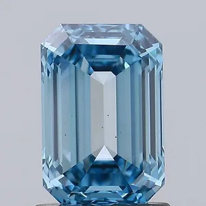 1.49ct EMERALD Fancy Intense Blue VS1 Coloured Lab diamond