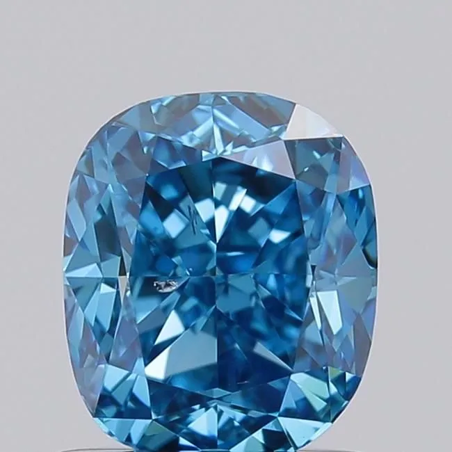 1.02ct CUSHION Fancy Vivid Blue SI2 Coloured Lab diamond
