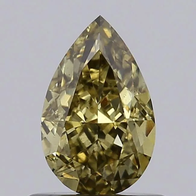 0.74ct PEAR Fancy Gray Yellow VS2 Coloured Lab diamond