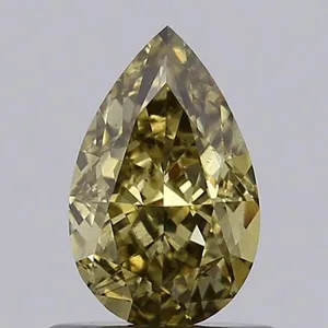 0.74ct PEAR Fancy Gray Yellow VS2 Coloured Lab diamond