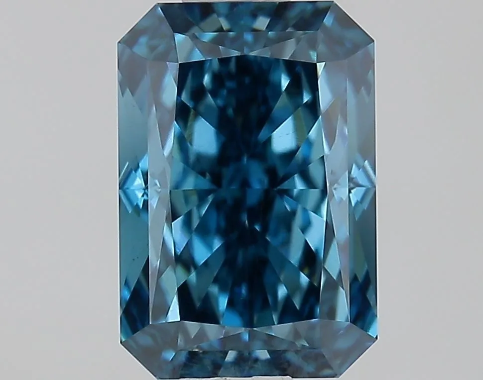 1.07ct RADIANT Fancy Vivid Blue VS2 Coloured Lab diamond