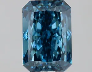 1.07ct RADIANT Fancy Vivid Blue VS2 Coloured Lab diamond