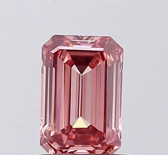 1.06ct EMERALD Fancy Vivid Brownish Pink VS1 Coloured Lab diamond