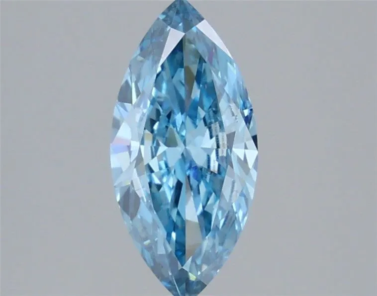 1.34ct MARQUISE Fancy Vivid Blue VS1 Coloured Lab diamond
