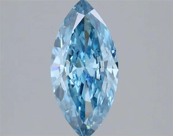 1.34ct MARQUISE Fancy Vivid Blue VS1 Coloured Lab diamond
