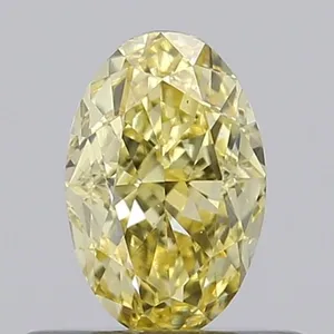0.51ct OVAL Fancy Yellow VVS2 Coloured Lab diamond