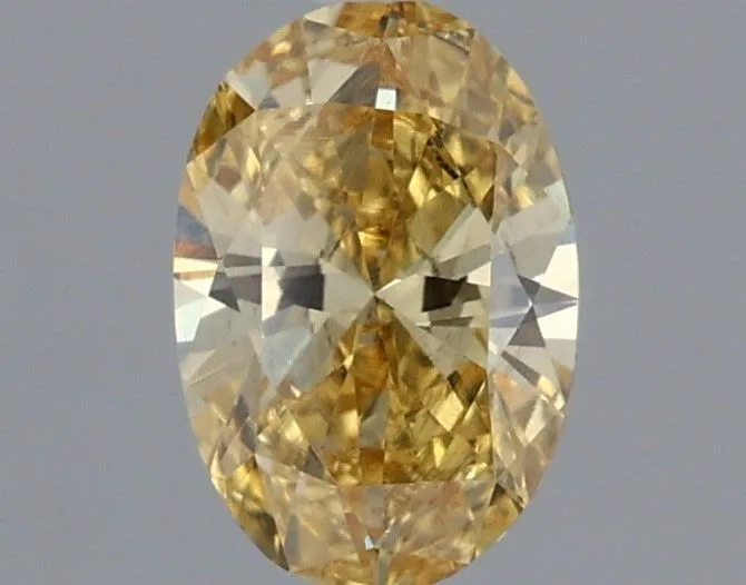 0.46ct OVAL Fancy Intense Yellow VS2 Coloured Lab diamond
