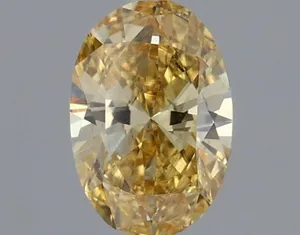 0.46ct OVAL Fancy Intense Yellow VS2 Coloured Lab diamond