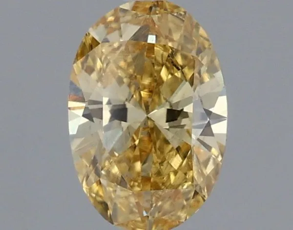 0.46ct OVAL Fancy Intense Yellow VS2 Coloured Lab diamond