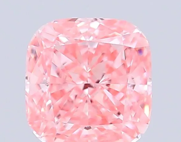 1.01ct CUSHION Fancy Vivid Pink VVS2 Coloured Lab diamond