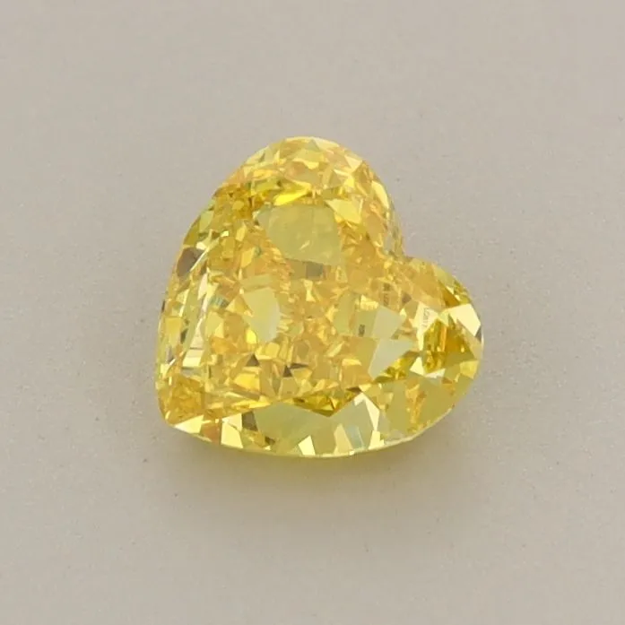 0.55ct HEART Fancy Vivid Yellow VVS2 Coloured Lab diamond