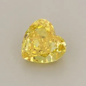 0.55ct HEART Fancy Vivid Yellow VVS2 Coloured Lab diamond