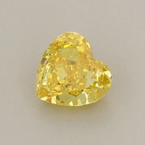 0.55ct HEART Fancy Vivid Yellow VVS2 Coloured Lab diamond