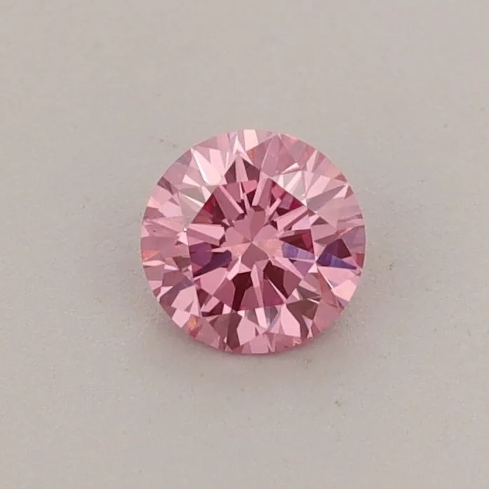 0.33ct ROUND Fancy Vivid Pink VS2 Coloured Lab diamond