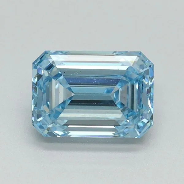 1.04ct EMERALD Fancy Vivid Blue VS1 Coloured Lab diamond