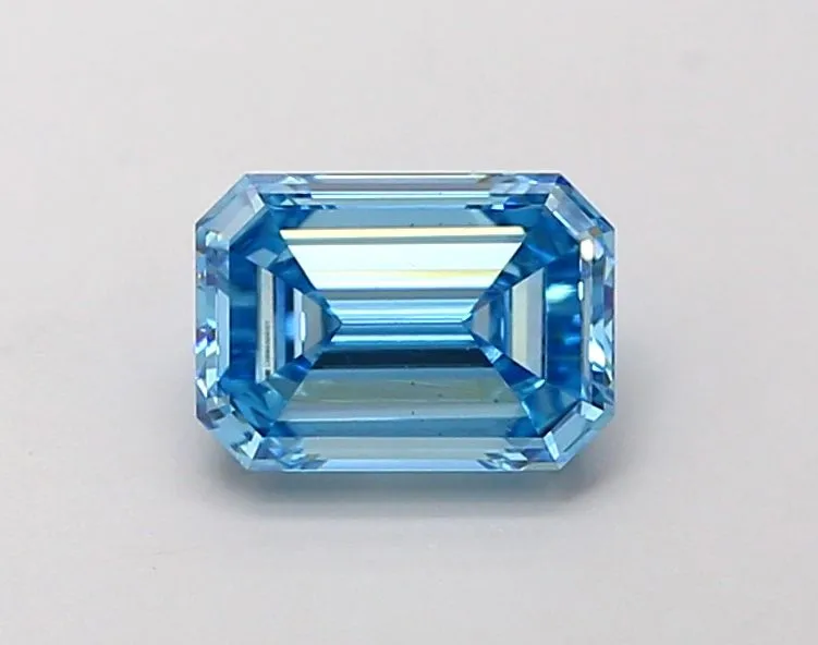 1.01ct EMERALD Fancy Vivid Blue VS2 Coloured Lab diamond