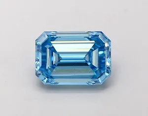 1.01ct EMERALD Fancy Vivid Blue VS2 Coloured Lab diamond
