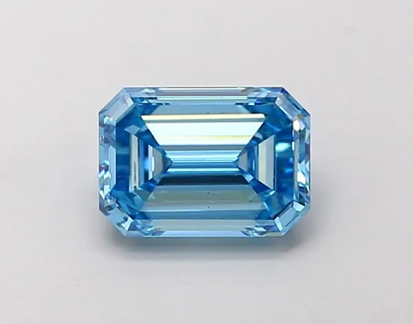 1.01ct EMERALD Fancy Vivid Blue VS2 Coloured Lab diamond