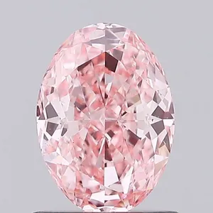 0.99ct OVAL Fancy Vivid Pink VS1 Coloured Lab diamond