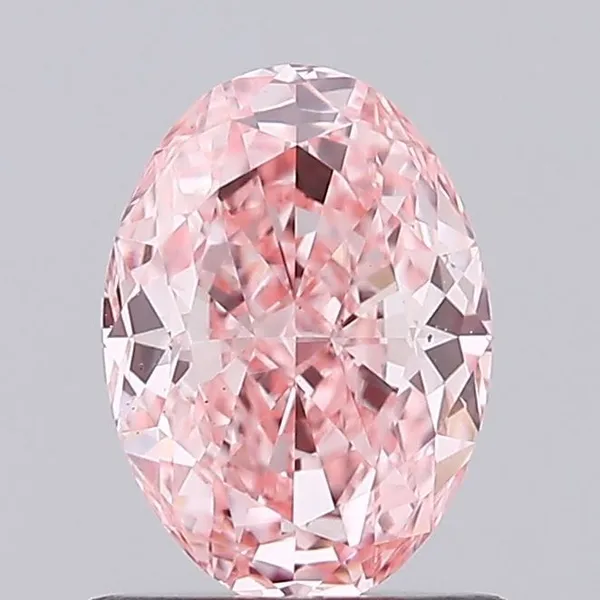 0.99ct OVAL Fancy Vivid Pink VS1 Coloured Lab diamond