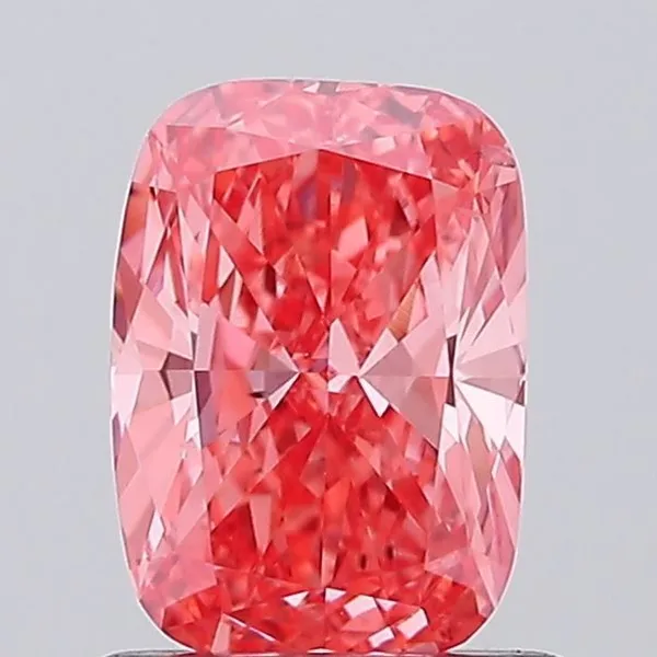 0.83ct CUSHION Fancy Vivid Pink VS2 Coloured Lab diamond