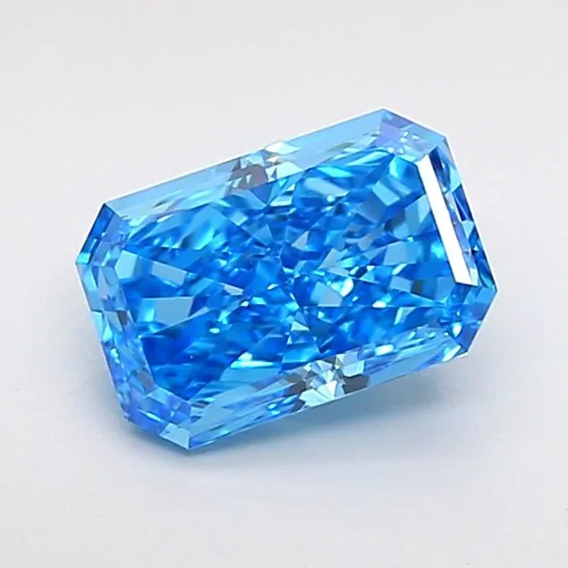1.09ct RADIANT Fancy Vivid Blue VS1 Coloured Lab diamond