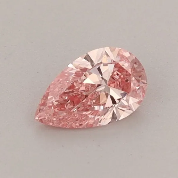 0.4ct PEAR Fancy Vivid Pink VVS2 Coloured Lab diamond