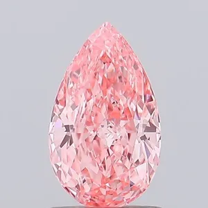 0.77ct PEAR Fancy Vivid Pink VVS2 Coloured Lab diamond