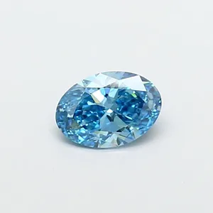 1.01ct OVAL Fancy Vivid Blue VS2 Coloured Lab diamond