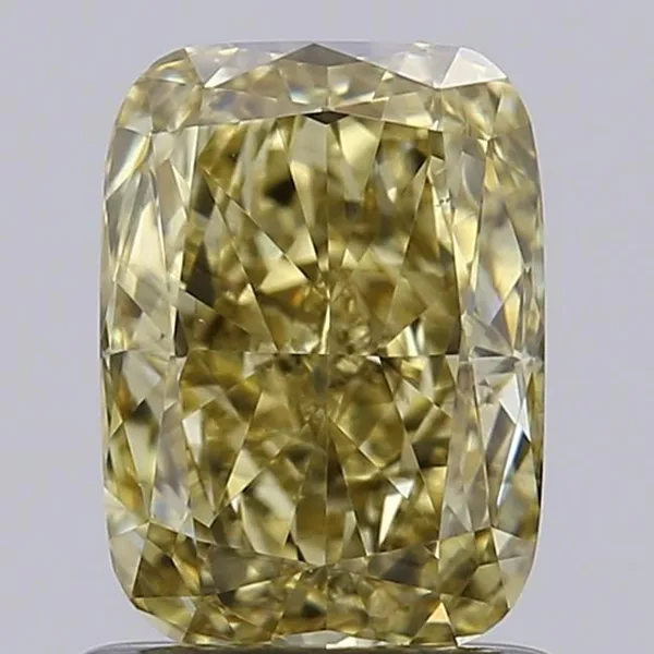 1.03ct CUSHION Fancy Intense Yellow VS2 Coloured Lab diamond
