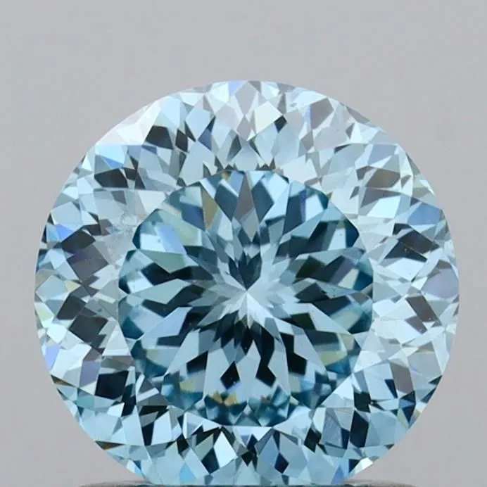 1.08ct ROUND Fancy Intense Blue VS1 Coloured Lab diamond