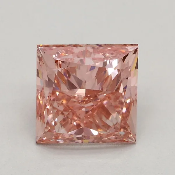 1.7ct PRINCESS Fancy Intense Pink VS1 Coloured Lab diamond