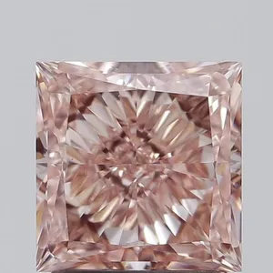 1.62ct PRINCESS Fancy Intense Brownish Pink VS1 Coloured Lab diamond