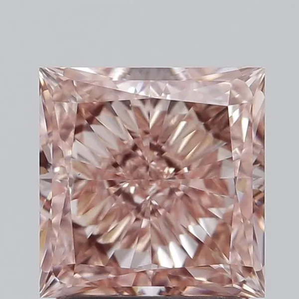 1.62ct PRINCESS Fancy Intense Brownish Pink VS1 Coloured Lab diamond