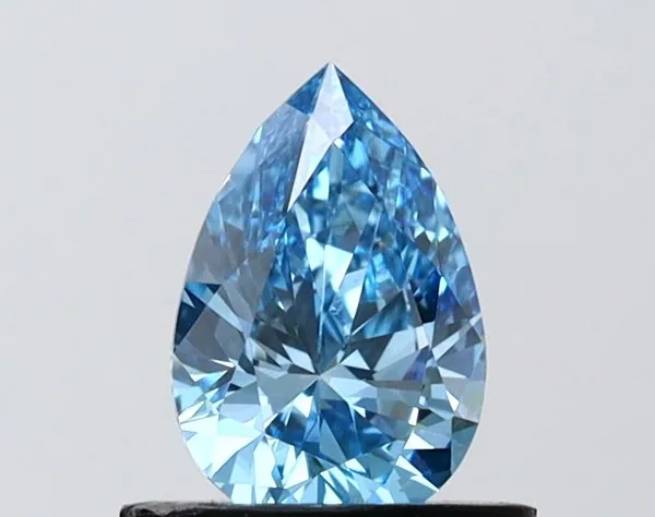 0.68ct PEAR Fancy Vivid Blue VVS2 Coloured Lab diamond