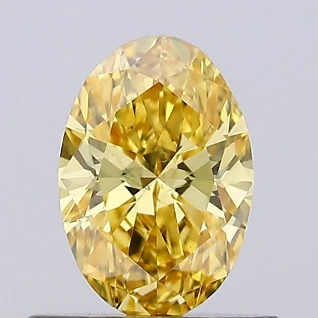0.52ct OVAL Fancy Intense Yellow VS2 Coloured Lab diamond