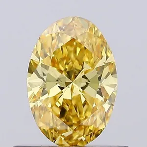 0.52ct OVAL Fancy Intense Yellow VS2 Coloured Lab diamond