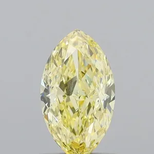 0.83ct MARQUISE Fancy Intense Yellow VS2 Coloured Lab diamond