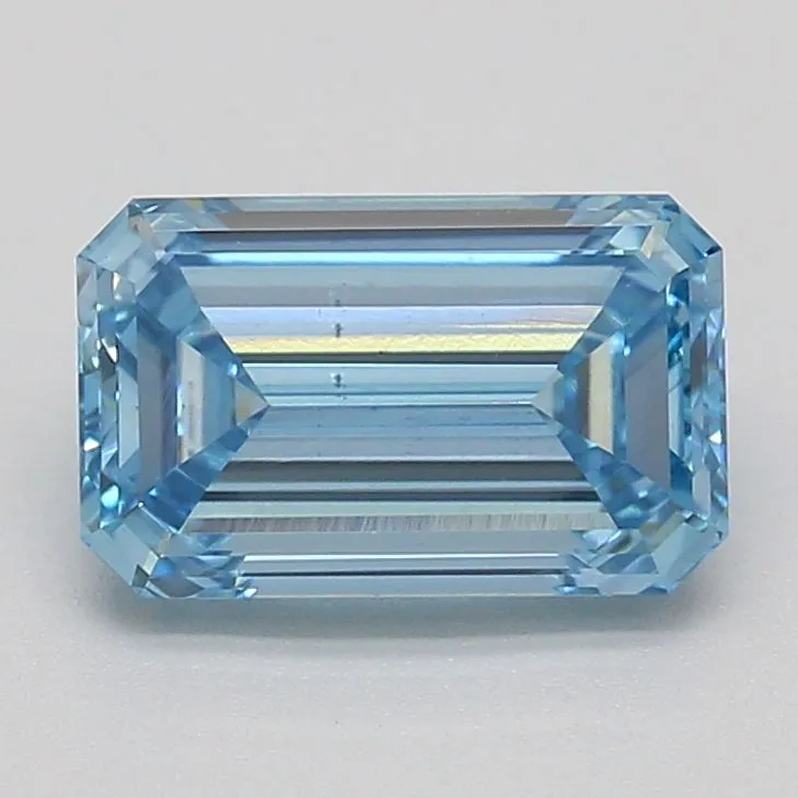 1.36ct EMERALD Fancy Intense Blue VS2 Coloured Lab diamond