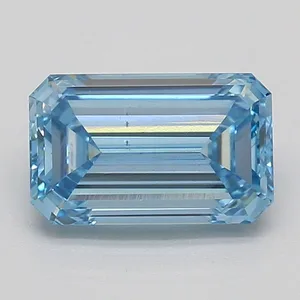 1.36ct EMERALD Fancy Intense Blue VS2 Coloured Lab diamond